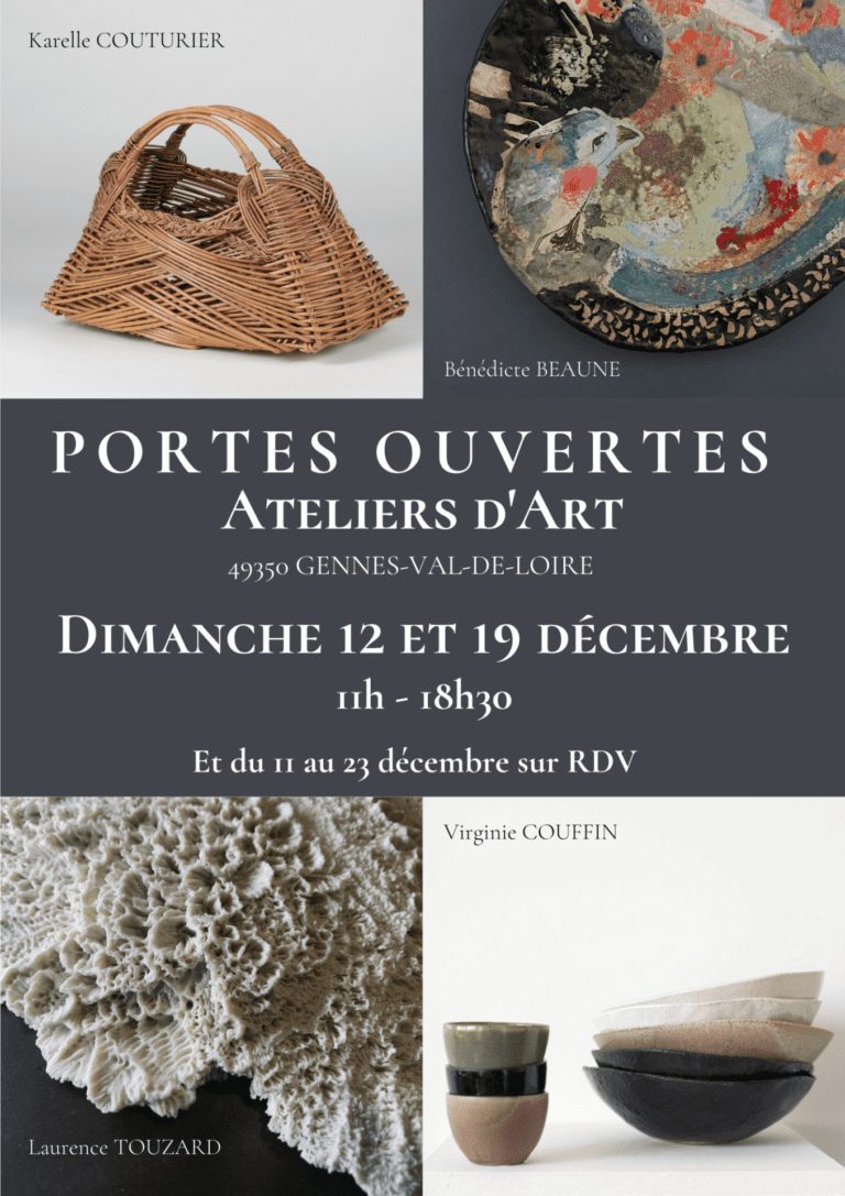 Flyer expo cérmamique Karelle Couturier, Bénédicte Beaune, Virginie Couffin, Laurence Touzard